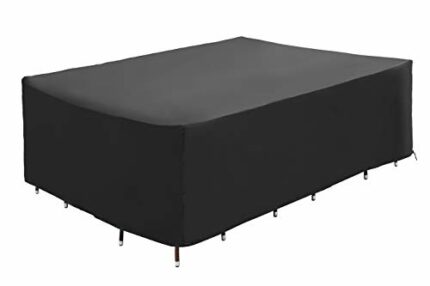 B.PRIME protective garden furniture cover - 250x200x80cm – Waterproof, breathable and UV stabilised - Premium cover made from 210D black Oxford p