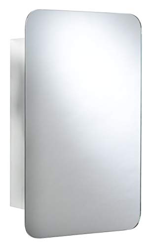 Croydex Medway Sliding Door Stainless Steel Cabinet, Metal, White, 11x41x67 cm