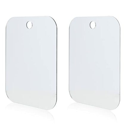 ripefun Shatterproof Fogless Shower Mirror for Men for Shaving and Makeup Application, 2 Pcs Travel Companion for Camping, Handheld Wall-Hanging,