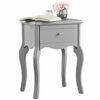 CARME Sorrento - Grey Dressing Table and Side Table With Drawer Rose Gold Handles Stool Mirror with LED Lights - Four Piece Set Bedroom Makeup Fu