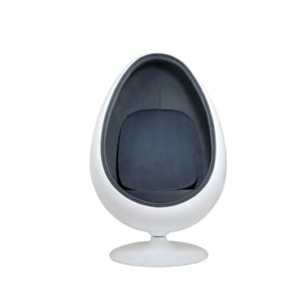 Playlearn 136cm Retro Egg Pod Chair for Living Room Furniture-Grey Vintage Style Egg Pod Chair Removable Cushions -Swivel Egg Pod Chair for Livin