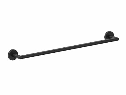 COSMIC - Single Bathroom Towel Rail | Matte Black Finish | Easy Installation - Fixes with Screws | Dimensions 40 x 7.1 x 5 cm