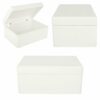 Creative Deco Large White Wooden Storage Box | 30 x 20 x 14 cm (+/-1 cm) | with Hinged Lid | Gift Box for Tool Dog Toy Shoes Clothes Kitchen Stor
