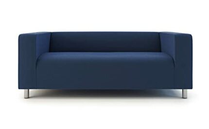 Super Thick Cotton Snug Fit Klippan Loveseat Cover 2 Seat Sofa Slipcover For Ikea Klippan Sofa (Cotton Blue)