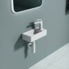Durovin Bathrooms Small Cloakroom Basin - Wall Mounted Basin - Rectangular Countertop Basin - One Right Hand Tap Hole- 370 x 180 x 90mm (WxDxH)
