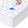 SPRINGSPIRIT Double Mattress Protector 4-Layer Quilted Waterproof Cover for Deep Mattress, Ultra Soft, 137 x 190cm
