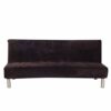 Velvet Plush Armless Sofa Slipcover,3 Seater Winter Thicker Stretch Sofa Bed Covers Furniture Protector Solid color Anti-slip Stretch Couch Cover