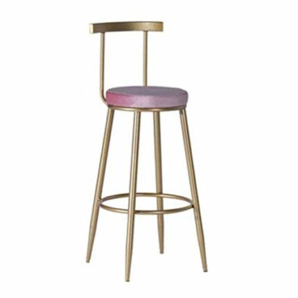 LUKEO Bar Stool chairs High Chair Wrought Iron Bar Chair Gold Stool Dining Chair Nordic Pub Accessories Leisure (Color : Argento)