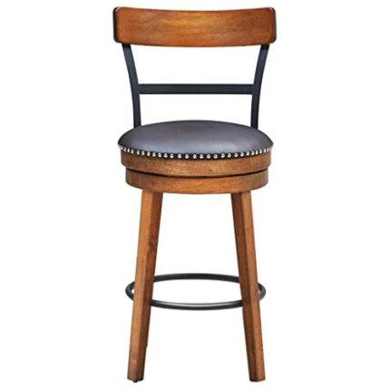 LEIGE 25.5" BarStool Swivel Counter Height kitchen Dining Bar Chair w/Rubber Wood Legs