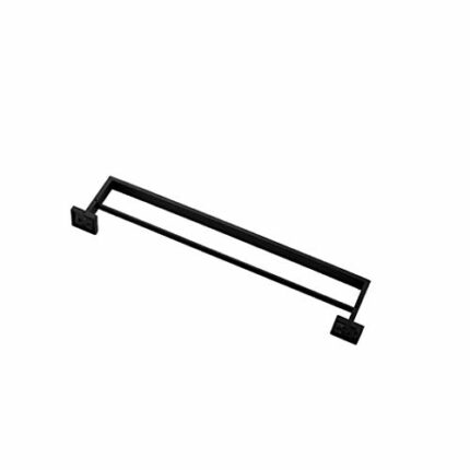 SMLJLQ Bathroom Wall Mounted Towel Rack Stainless Steel Matte Black Double Towel Bar Bathroom Accessories
