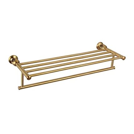 HIGOH Towel Racks, Bathroom Towel Rack Wall Mounted Towel Holder,Brushed Double Towel Rack,Bathroom Shelf,Bathroom Storage Towel Holder