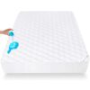 SPRINGSPIRIT Double Mattress Protector 4-Layer Quilted Waterproof Cover for Deep Mattress, Ultra Soft, 137 x 190cm