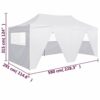 vidaXL Professional Folding Party Tent with 4 Sidewalls 3x6 m Steel White