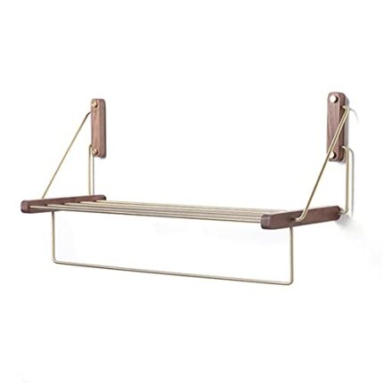 HIGOH Towel Racks,Bathroom Towel Rack Wall Mounted Towel Holder,Bathroom Solid Brass Towel Rack,Bathroom Accessories Set, Shower Storage Shelf To