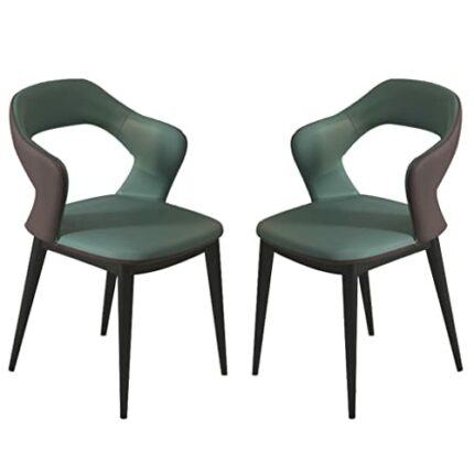 dining chair Kitchen Dining Room Furniture Chairs Leather Dining Chair Set Of 2 Kitchen Living Room Lounge Counter Chairs Ergonomic Seat Sturdy C