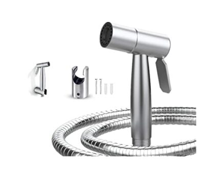 Bargain Set Brushed Bidet Sprayer for Toilet Holder Hose 1.2 m Stainless Steel Sprayer Kit Baby Sprayer Muslim Shattaf