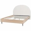 Beliani Modern EU King Size 5ft3 Bed Upholstered Headboard White Millay