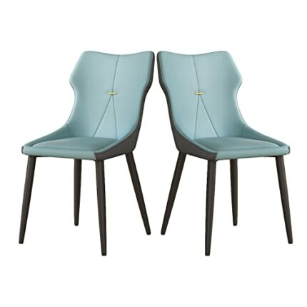 WANGFENG Set of 2 Dining Chairs, Upholstered Kitchen Chairs with Solid Metal Legs for Home Kitchen Restaurant Furniture(4 Colours)