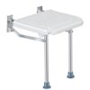 Bath Stools,Bathroom Shower Stool Wall Mounted Folding Bathing Seat Foldable Shower Chair Elderly Bath Aid Benches with Support Leg Aluminum Fram