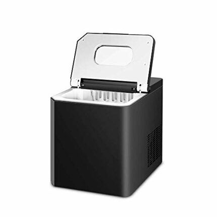 SBSNH Countertop Ice Maker - Ice Cubes Ready in 9 Minutes - Makes 25 KG Ice in 24 hrs - Perfect for Water Bottles, Mixed Drinks - Portable Stainl