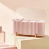 Bathroom ShelvesCotton Pad Holder with Transparent Cover Cosmetic Cotton Bud Organizer Box Desktop Anti-Dust Cotton