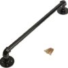 Black Retro Wall-Mounted Bath Towel Rail Bar,Industrial Pipework Towel Rack Bathroom Single Towel Holder,Accessory For Bathroom Kitchen Lavatory,