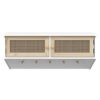 Wall-mounted Coat Rack White Engineered Wood and Natural Rattan