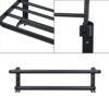 Towel Rail Wall Mounted Black 2 Tier Towel Holders for Bathrooms, 60 cm Towel Rack With 2 Hooks Aluminum Tea Towel Holders, Dual Rod Towel Shelve
