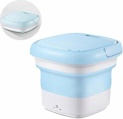 Portable Washing Machines, Mini Folding Washing Machine with Ultrasonic, Automatic Underwear Washer, Baby Fre(mini washing machine) (Blue)
