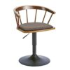 DINGZZ Solid Wood Nordic Swivel Bar Chairs Backrest Bar Stools Home Kitchen Furniture Height Adjustment Bar Chair Dining Chair (Color : Argento,