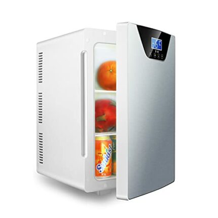 Mini Fridge, 20L Compact Makeup Skincare Refrigerator with Digital Temperature Control, Portable Mini Cooler & Warmer,Silver