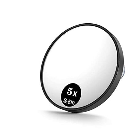BTORER 5X Magnifying Makeup Mirror, Round Mirror Detachable 2 Suction Cups Use for Makeup Application - Tweezing – and Blackhead/Blemish Removal
