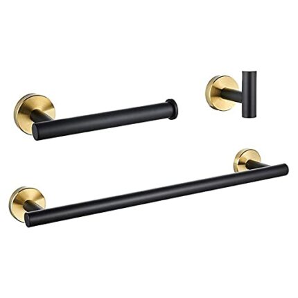 HIGOH Towel Racks, Towel Rail for Bathroom,Bathroom Hardware Set,Robe Hook Towel Rail Bar Rack Bar Shelf Tissue Paper Holder Towel Bar Set