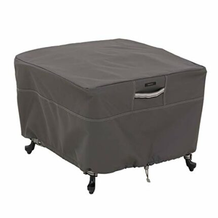 Classic Accessories 55-169-045101-00 Ravenna Patio Square Ottoman/Side Table Cover, Large