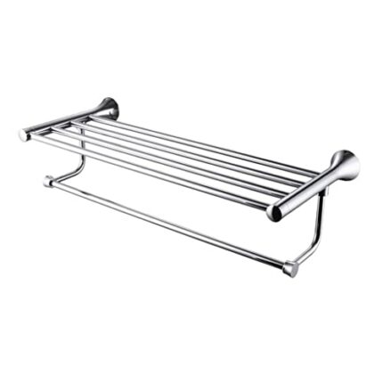 HIGOH Towel Racks,Bathroom Towel Rack Wall Mounted Towel Holder,Chrome Towel Bar Holder Rack,Bathroom European Style Towel Shelf,Solid Brass Towe