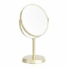 Amazon Basics Round Dressing Table Mirror, Tabletop Mount - 1X/5X Magnification, 7.2x4.92x11.81 Inch, Gold