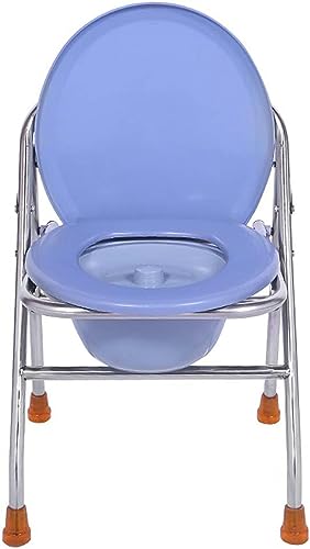 CNAOHGHN Toilet Chair, for Elderly, Folding Toilet Chair, Bathroom Stool for Pregnancy, Toilet Seat with Non-Slip Bed for Elderly with Bucket/Lid