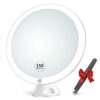 15x Magnifying Mirror with Light & Tweezers - Lighted Makeup Mirror with Strong Magnification for Precise Makeup, Plucking, Lighted Magnified Mir