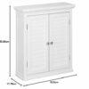 VERSANORA Teamson Home Wooden Bathroom Wall Cabinet, Bathroom Cabinet, Removable Storage Cabinet, Double Louvered Doors, White, Glancy Collection