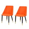 dining chair Kitchen Dining Room Furniture Chairs Set Of 2 Dining Chairs Matte Leather Upholstered Accent Chairs Modern Living Room Side Chairs f