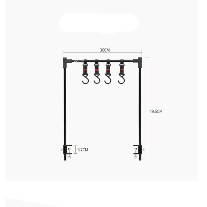 NUZAMAS Outdoor Camping Desktop Storage Rack Hanger, Foldable BBQ Picnic Hanging Table Shelf, Detachable Multifunctional Tableware Bracket, Alumi
