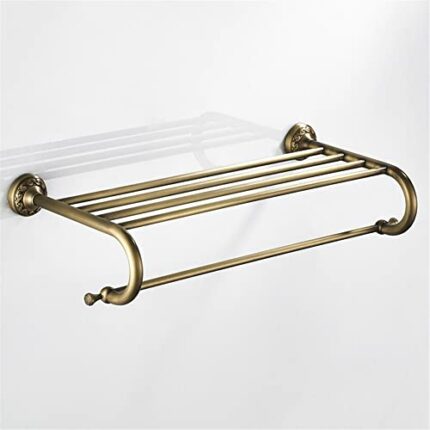 HIGOH Towel Racks,Bathroom Towel Rack Wall Mounted Towel Holder,Brass Bronze Bathroom Accessories Towel Shelf,Towel Holder,Wall Mounted Brass Tow