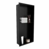 BLYLUND Shower Niche 12" x 24" Matte White Single Shelf Organizer NO Tile Needed, Stainless Steel Modern in Wall-Inserted Niche Recessed Shower S