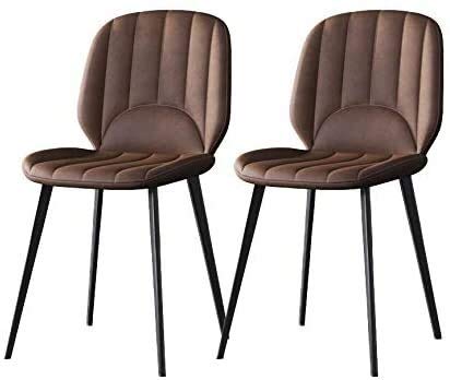 dining chair Kitchen Dining Room Furniture Chairs Set Of 2 Dining Chairs With Metal Feet And Backrest PU Leather Seat Suitable For Kitchen Dining