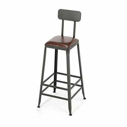 LUKEO Bar Stool Nordic Minimalist Home Solid Wood High Stool Bar Stool Bar Chair Leisure Back Chair Stool