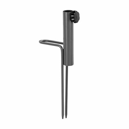 Relaxdays, Grey Parasol Spike, Handle, Pole Diameter 17-26 mm, Lawn Thorn, Umbrella Ground Holder, Garden, Beach, Steel, 10030724