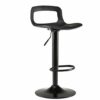 DINGZZ Hydraulic Bar Stool Dining Chairs with Backrest 360° Swivel Adjustable Height PU Upholstered Seat Assembled Pub Home (Color : Svart)