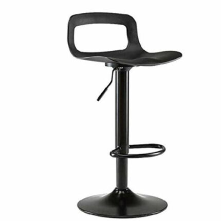 DINGZZ Hydraulic Bar Stool Dining Chairs with Backrest 360° Swivel Adjustable Height PU Upholstered Seat Assembled Pub Home (Color : Svart)