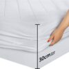 Cotton Comfort Bedding Quilted Mattress Topper Double Bed 30cm Deep Fitted Elastic Stretch Skirt Double Mattress Protector - Ultra Soft & Hypoall