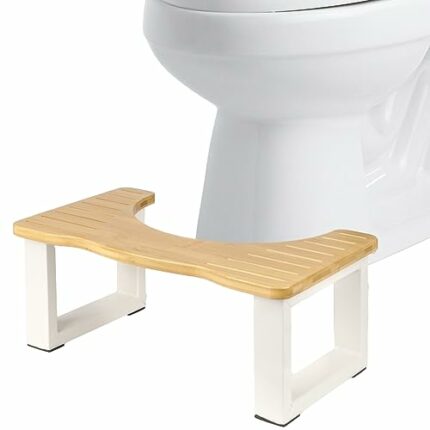 Toilet Stool for Adults, 7 Inch Bathroom Poop Stool for Adults, Waterproof and Anti-Slip Potty Stool, Improve Bathroom Posture and Comfort, Healt